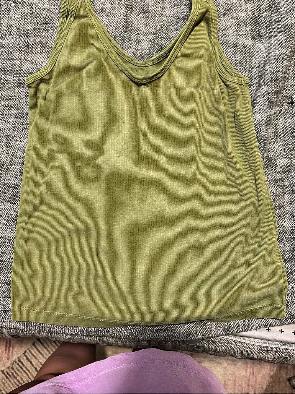 Universal ThREADS RIBBED Scoop Neck Tank Top in Green Size Medium